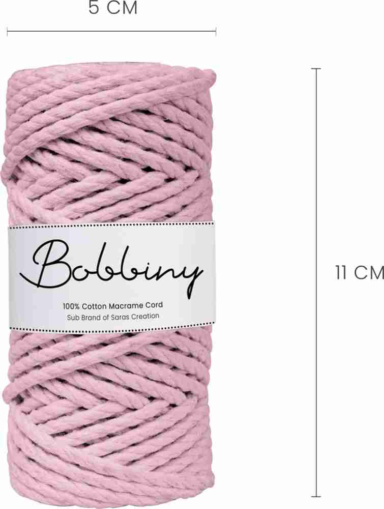 Bobbiny 3 Ply/Twisted Macrame Cotton Cord/Dori(4mm,20 Mtr)Thread for  Macrame Each Color. - 3 Ply/Twisted Macrame Cotton Cord/Dori(4mm,20  Mtr)Thread for Macrame Each Color. . shop for Bobbiny products in India.