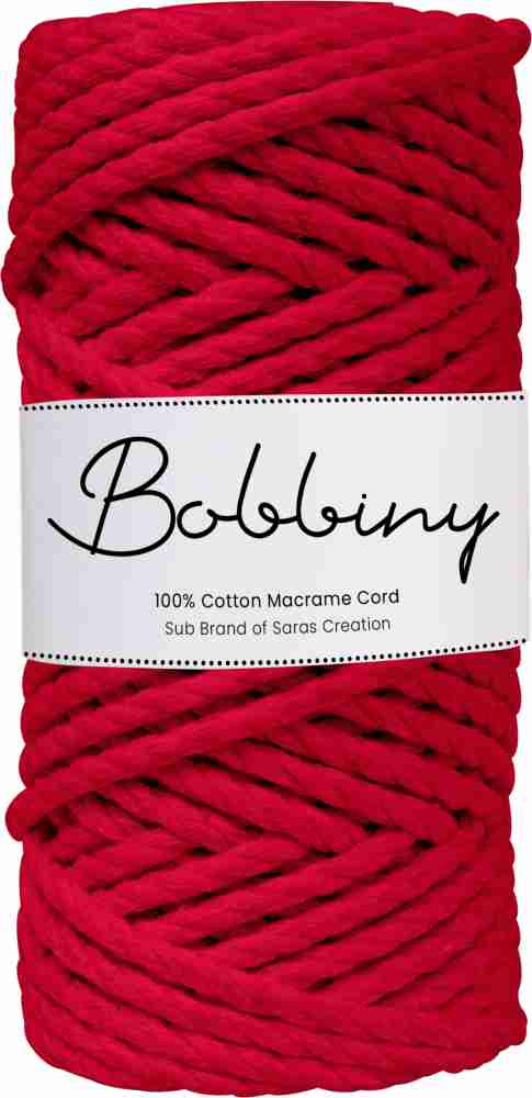 Bobbiny 3 Ply/Twisted Macrame Cotton Cord/Dori(4mm,20 Mtr)Thread