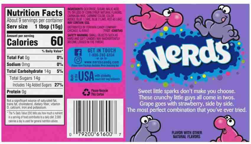 WONKA Nerds, Grape Strawberry (Case) 24x1.0 ea