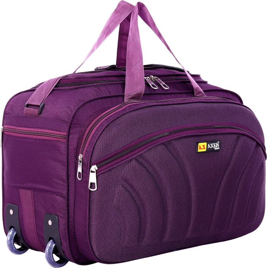 Purple duffle bag online with wheels