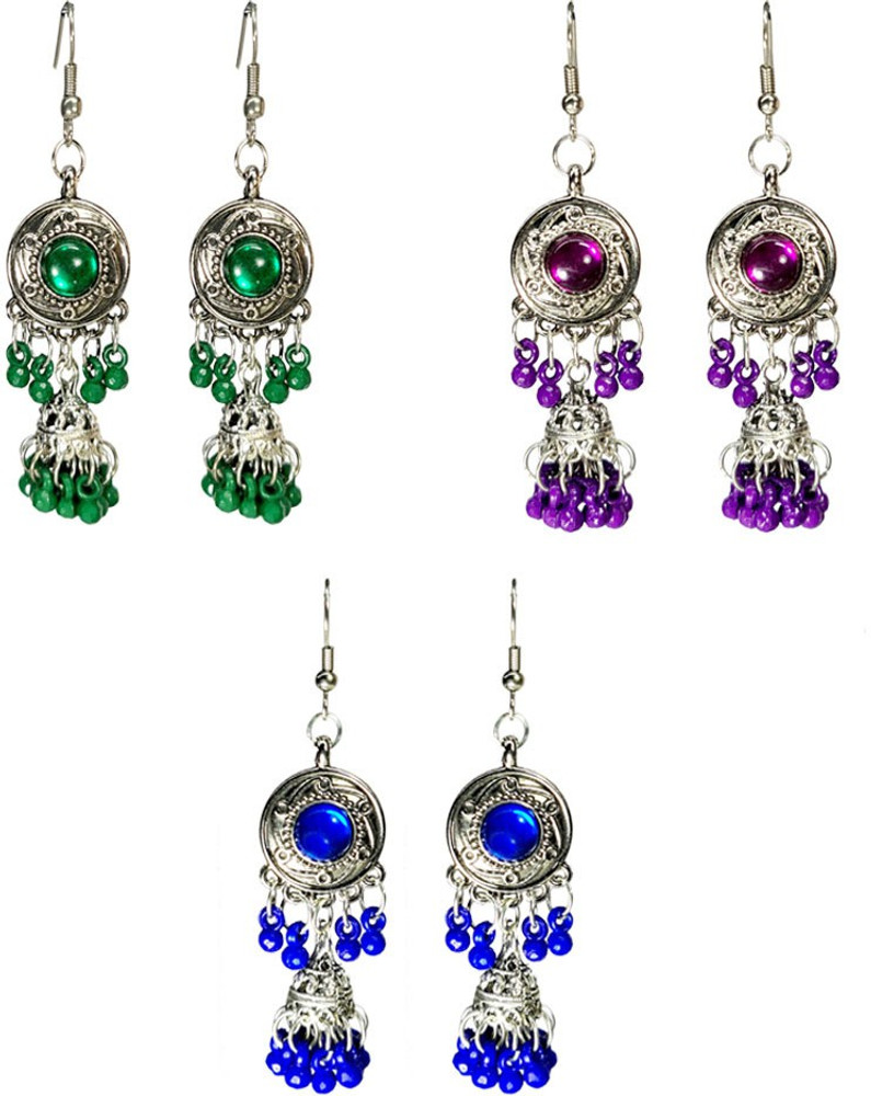 Flipkart Buy ART SUNDARI Silver Jhumka Kundan Earring Combo