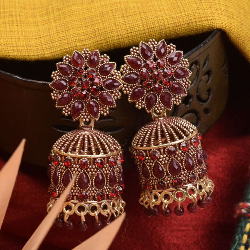 Maroon jhumka store