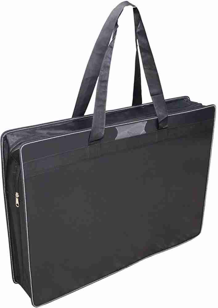 3X Art Portfolio Case with Zipper,Artist Carrying Case Board,Tote Bag for Art Storage Folder, Size: 37, Black