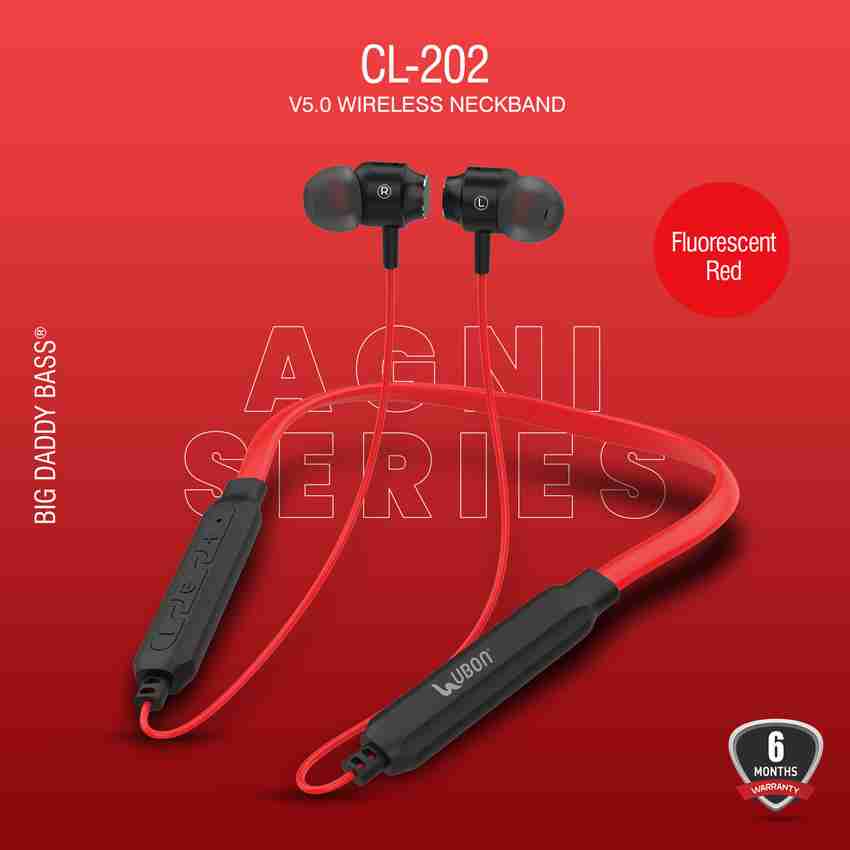 Ubon Wireless Neckband Earphone with Mic 20 Hours Playtime Agni