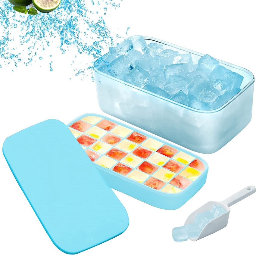 Ice Cube Tray with Lid and Ice Box, 56 Pcs Silicone Ice Cube Molds