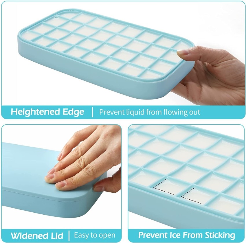 Ice Cube Tray with Lid and Ice Box, 56 Pcs Silicone Ice Cube Molds