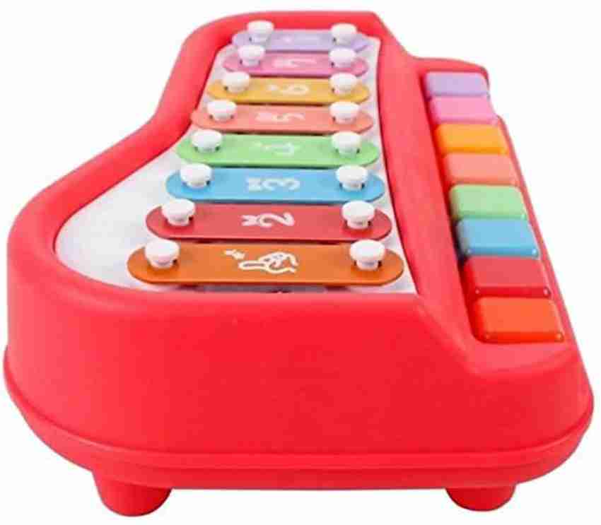Goyal s Musical Big Size 8 Keys Xylophone Cum Piano Non Battery Toy for Kids Red
