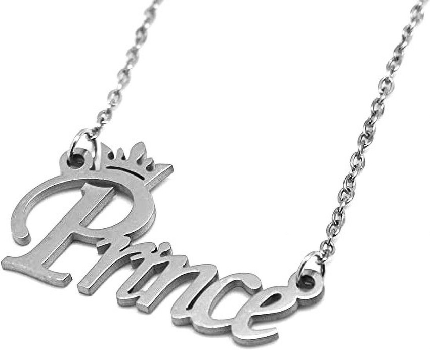 MEENAZ Prince Name Letter Locket Chain Necklace For boys friends