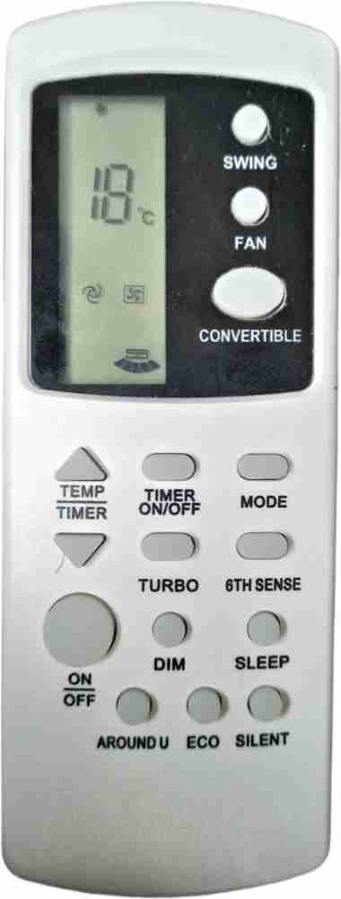 Ehop Compatible Remote Control for AC with Turbo, Eco and Around you  Buttons VE-210B Whirlpool Remote Controller - Ehop 