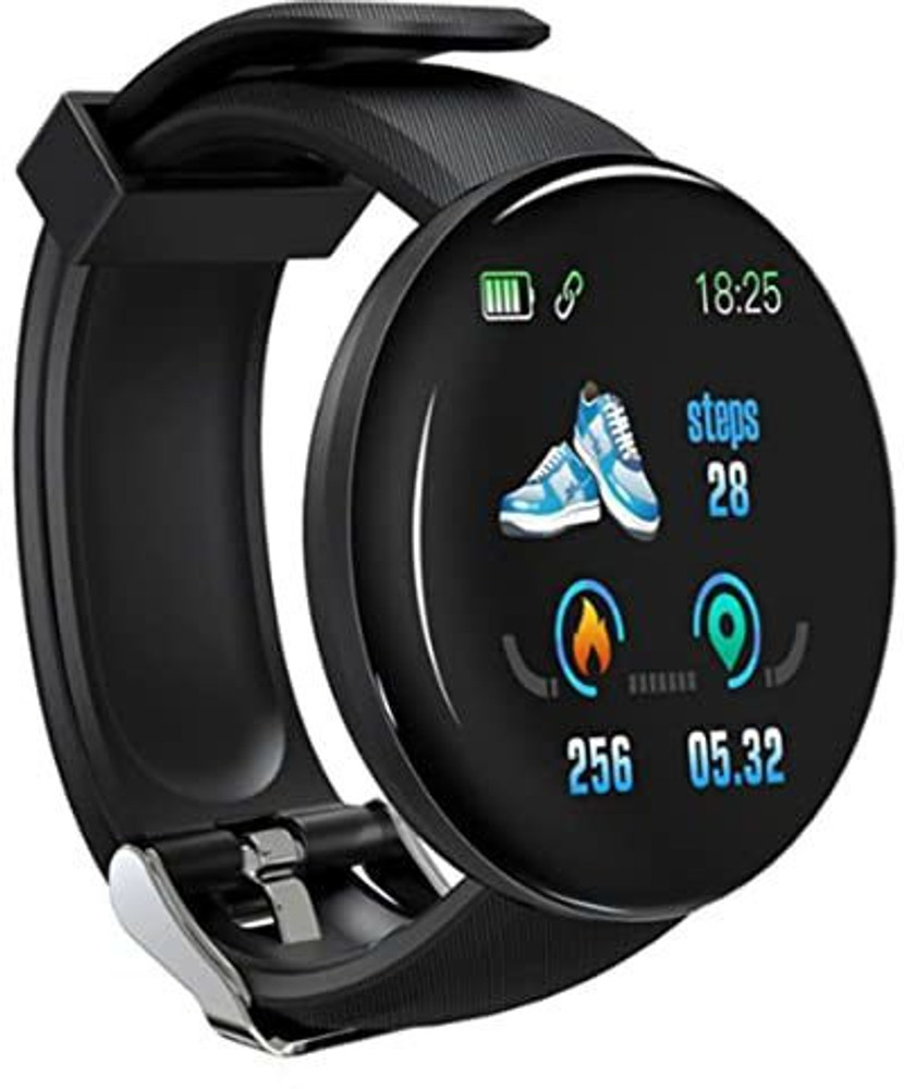 MJDCNC Smart Watch Fitness Band 35 mm Black Color Black Strap