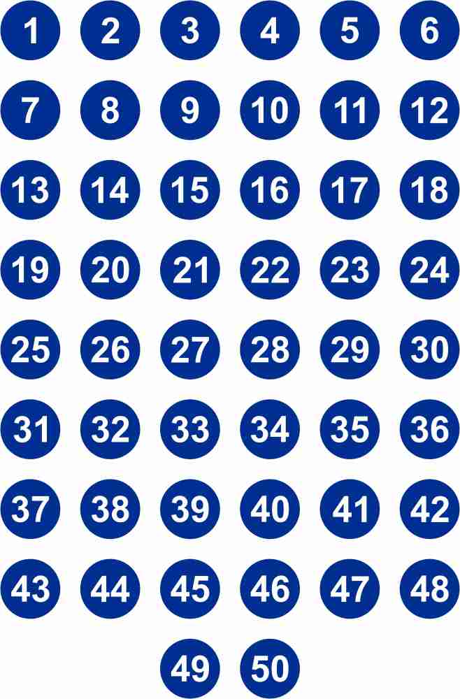 greencom 3.81 cm 1 to 50 Number Stickers 1.5 Inch Small Self-Adhesive Number  Labels Self Adhesive Sticker Price in India - Buy greencom 3.81 cm 1 to 50 Number  Stickers 1.5 Inch
