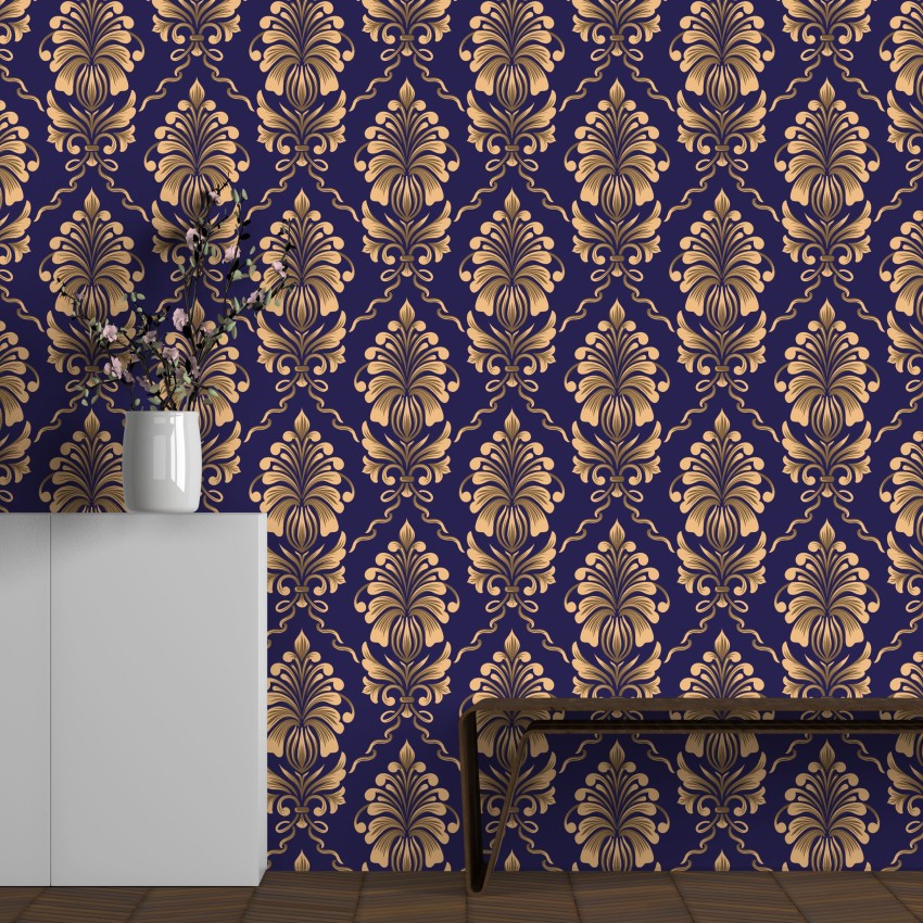 Buy Navy Blue and Gold Wallpaper Online In India  Etsy India