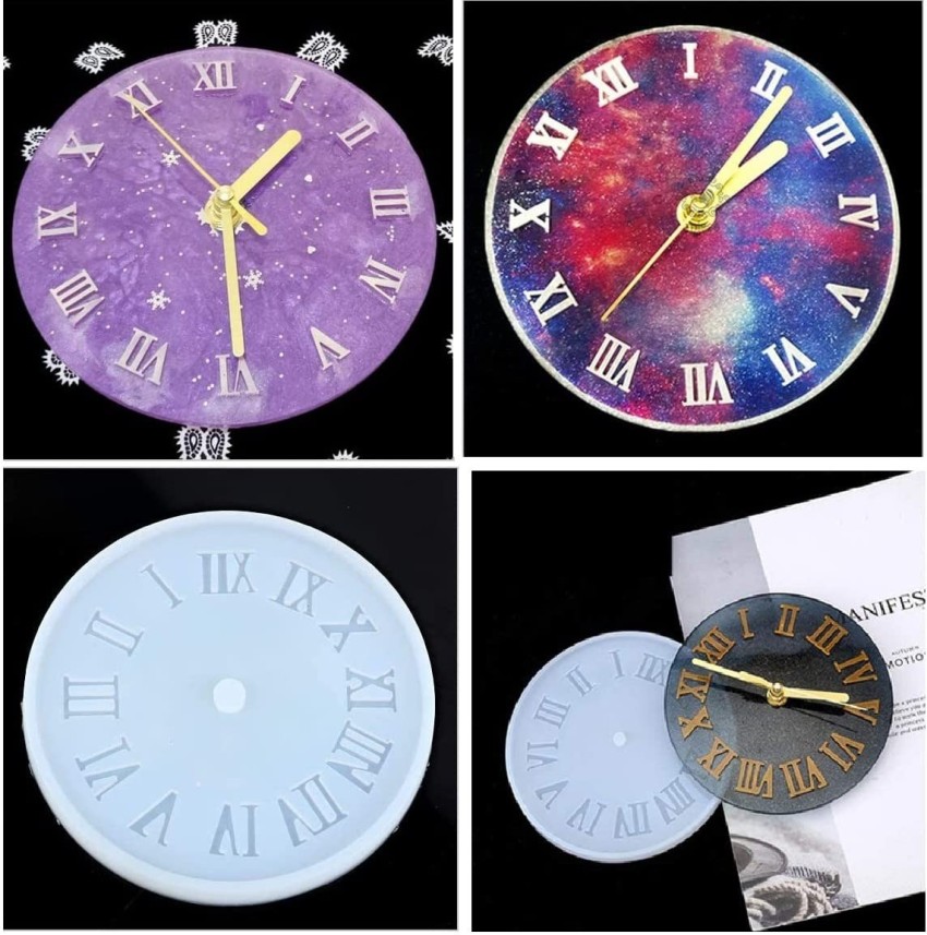 Kandle 1Pcs small Clock Resin Mould Roman Numerals Silicone