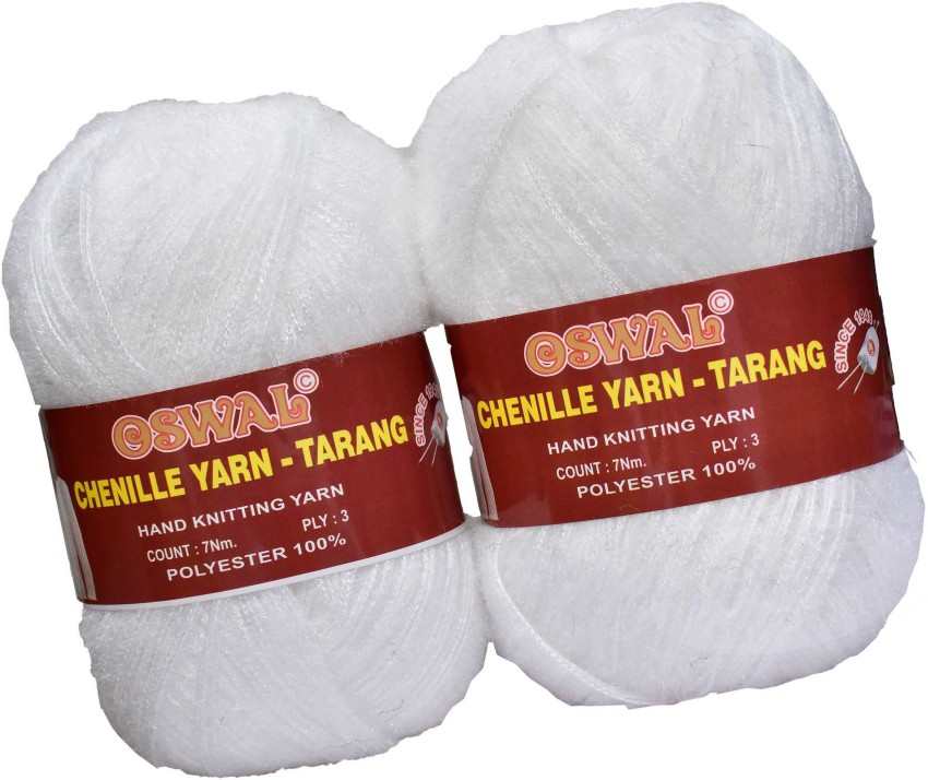 JEFFY Oswal Tarang Knitting Wool Yarn, Soft Chenille Yarn 500 gm ()