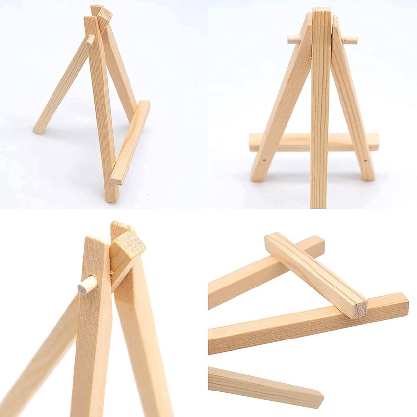 10 Pack Natural Small DIY Tabletop Wooden Display Easel Stands