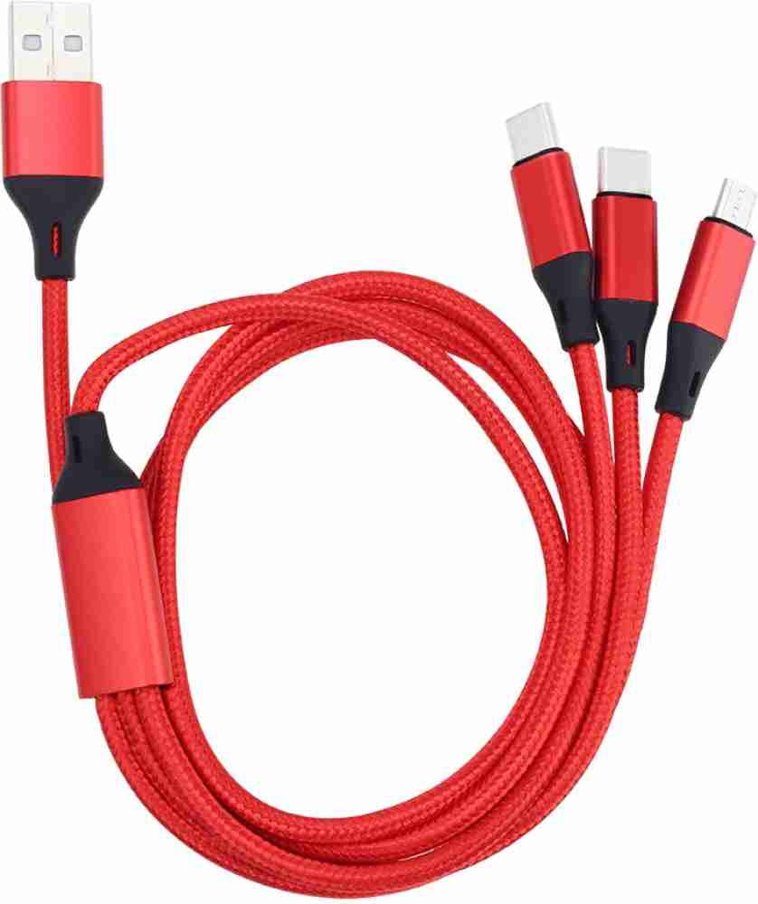 POZUB Micro USB Cable 2 A 1.3 m Multi Function Mobile Data Cable Charging  Pad MultiplePin Fast Charging Cable