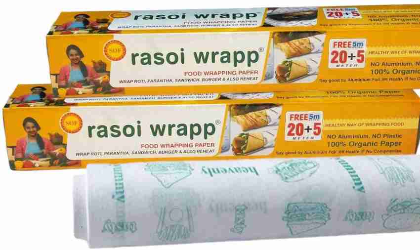 Buy Heritage wrap Food Wrapping Paper Oilproof, Reusable Parchment Paper  for Wrapping Roti, Paratha and Sandwich Paper 9 M pack of 2 Online at Best  Prices in India - JioMart.