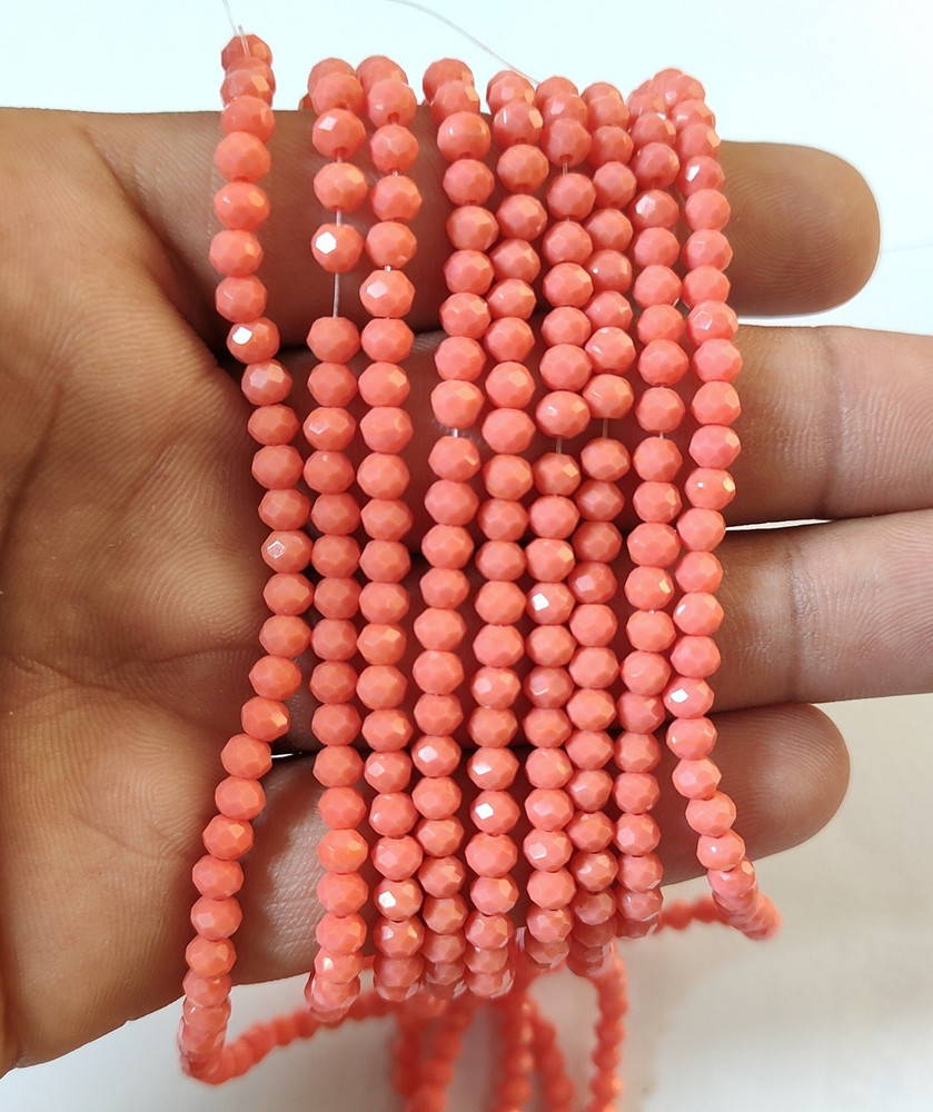 Peach beads necklace hot sale