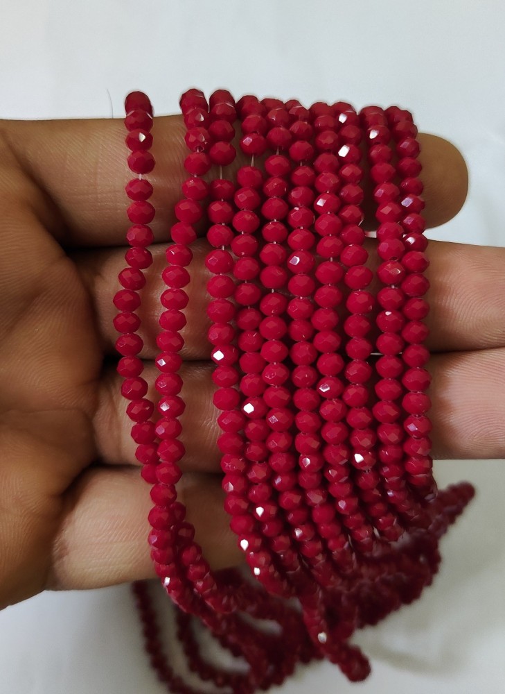 Siddka Dark Pink Colour Crystal Beads 8mm for Jewellery Making