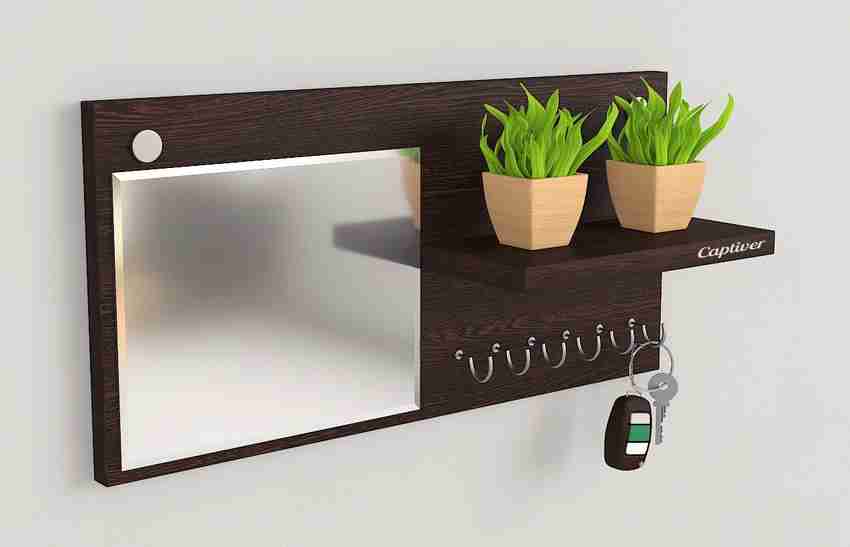 Captiver Engineered Wood Key Holders with Decorative Mirror 6 Hooks Wood Glass Steel Key Holder Price in India Buy Captiver Engineered Wood Key Holders with Decorative Mirror 6 Hooks Wood Glass