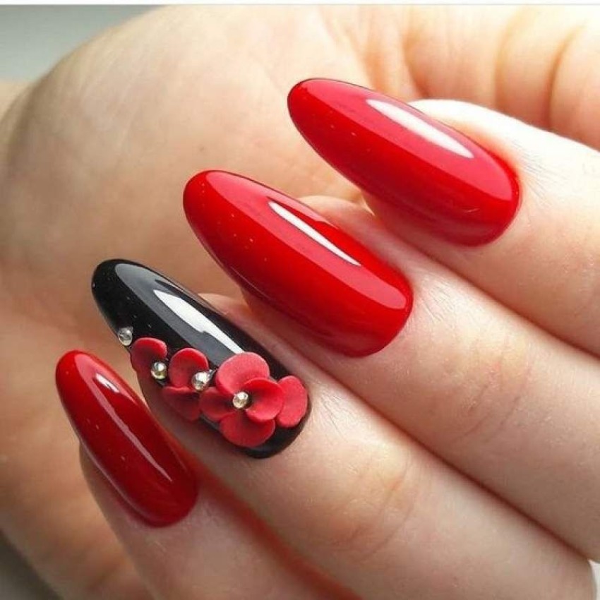 Coffin Medium Nails Kiss Lips Pattern Matte Red Nails With Design Press On Nails  Art Manicure Full Cover Wedding Birthday Date - False Nails - AliExpress