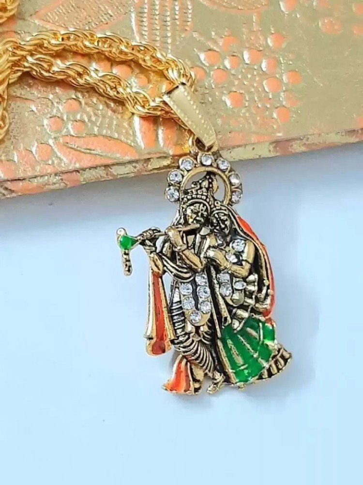 Radha krishna locket hot sale in gold