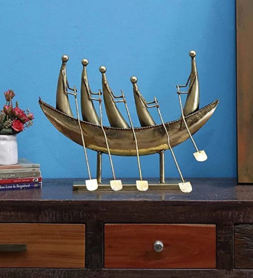 Trending Products & Gifts Metal Boat Decor Decorative Showpiece