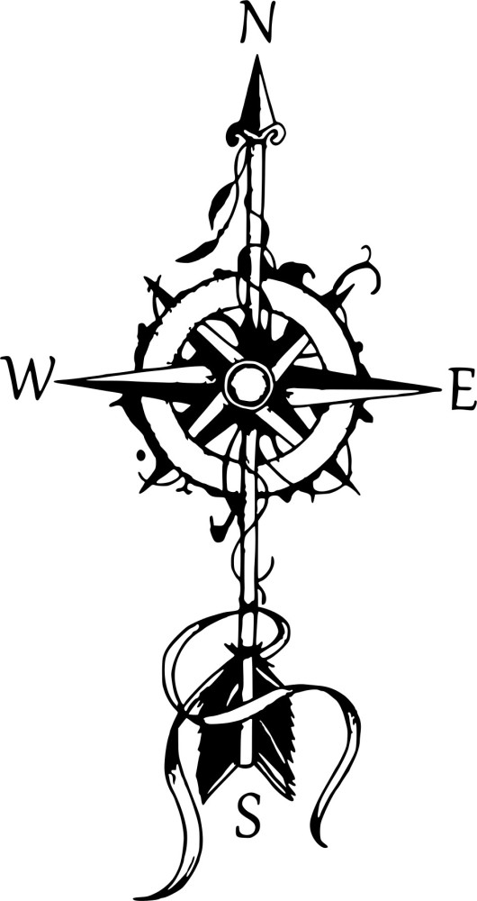 Compass Tattoo Design White Background PNG File Download - Etsy New Zealand
