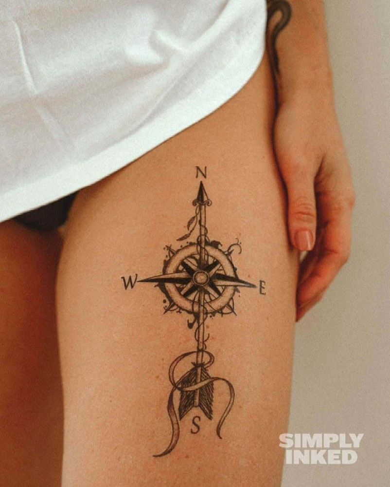 Om Mountain Compass Tattoo Waterproof Boys and Girls Temporary Body Tattoo