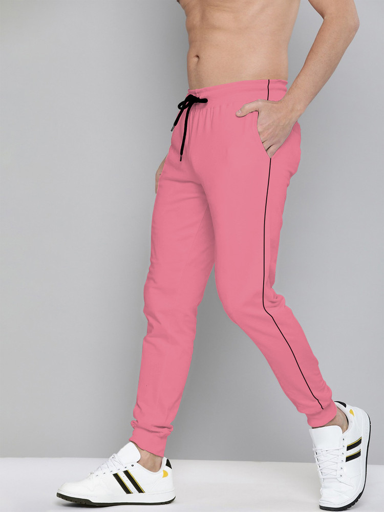 Pink track on sale pants men