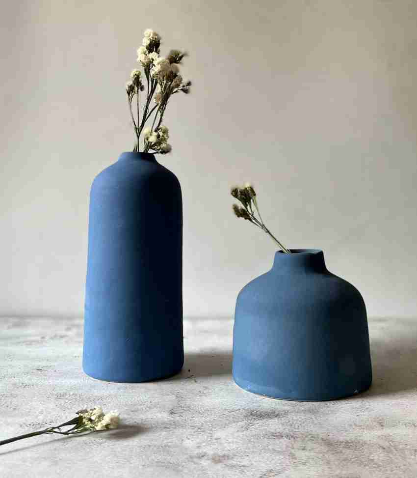 8.6 Inch Matte Blue Ceramic Flower Vase for Home Decor, Design Box Package  - China Flower Vase and Vase price