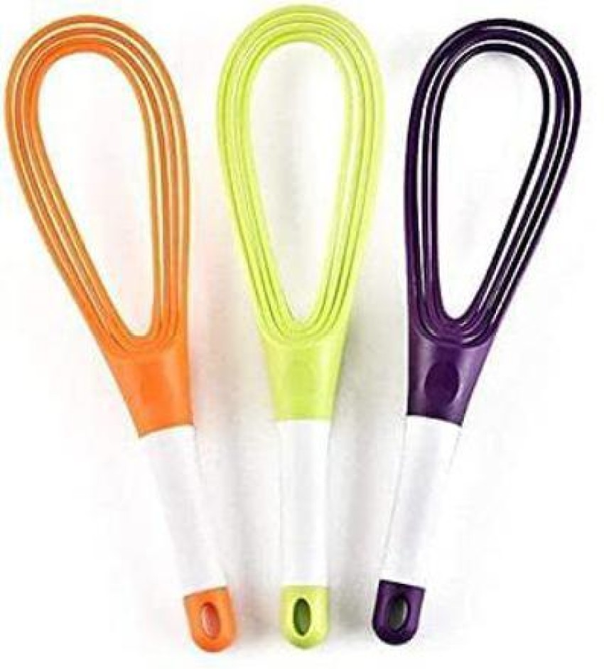 Collapsible 2-In-1 Balloon/Flat Whisk Manual Egg Beater Foldable