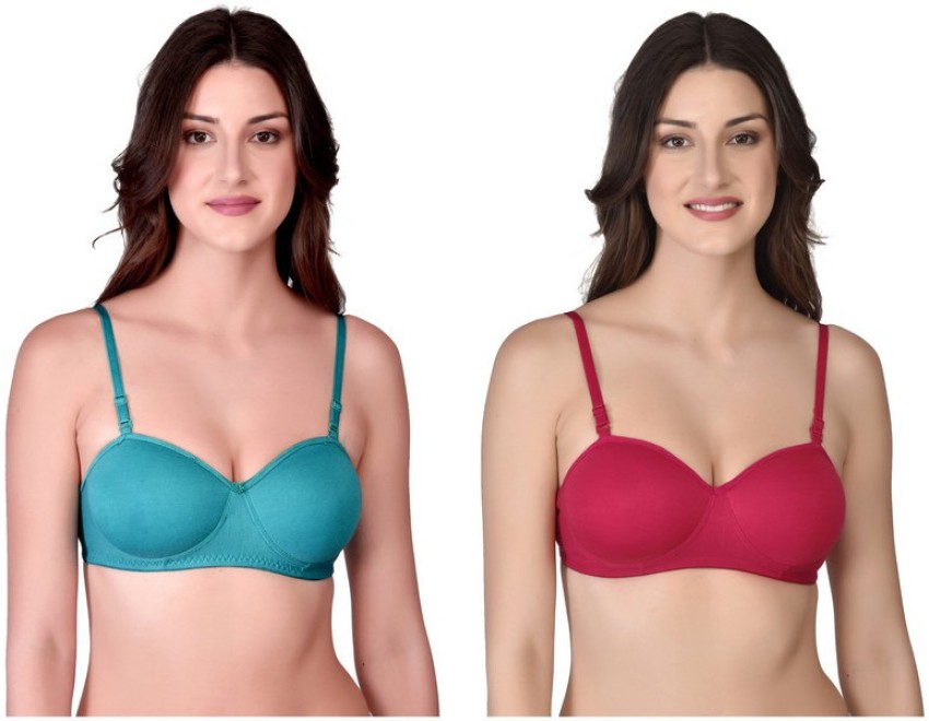Buy Padded Underwired Demi Cup Bra in Baby Blue Online India, Best