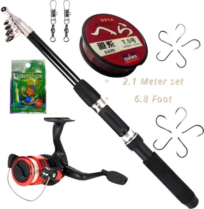 Milbonn Fishing rod with reel set kit combo full set fishing ki