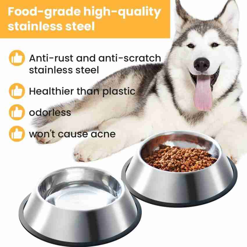 Furever Friends Stainless Steel dog cat bowl 200ML PACK OF 2 Pet