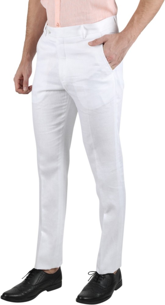 Buy Men White Slim Fit Solid Casual Trousers Online  764252  Allen Solly