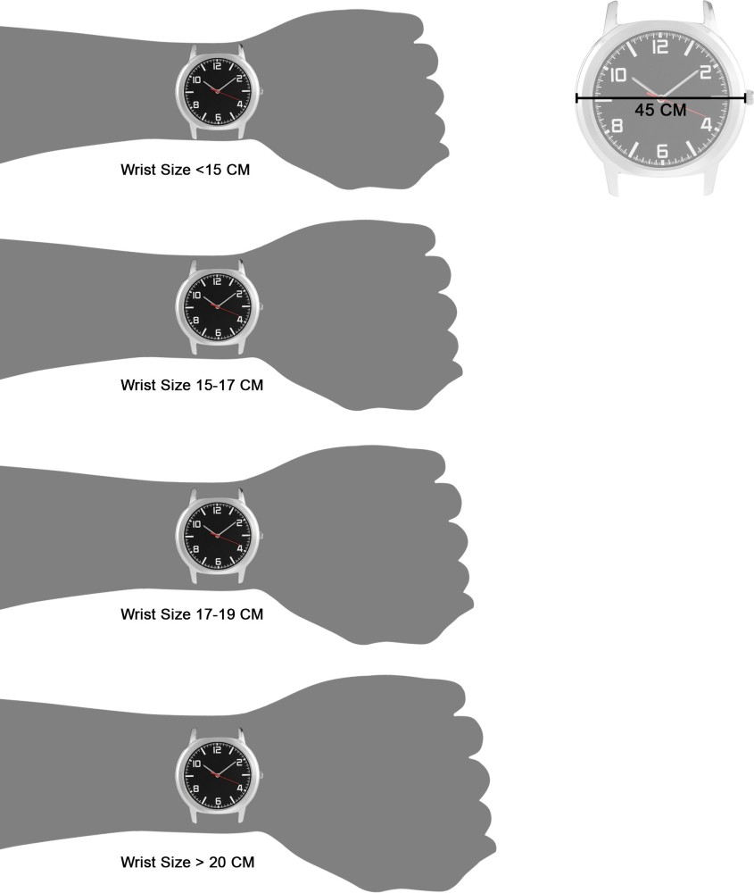 Wrist watch size online chart