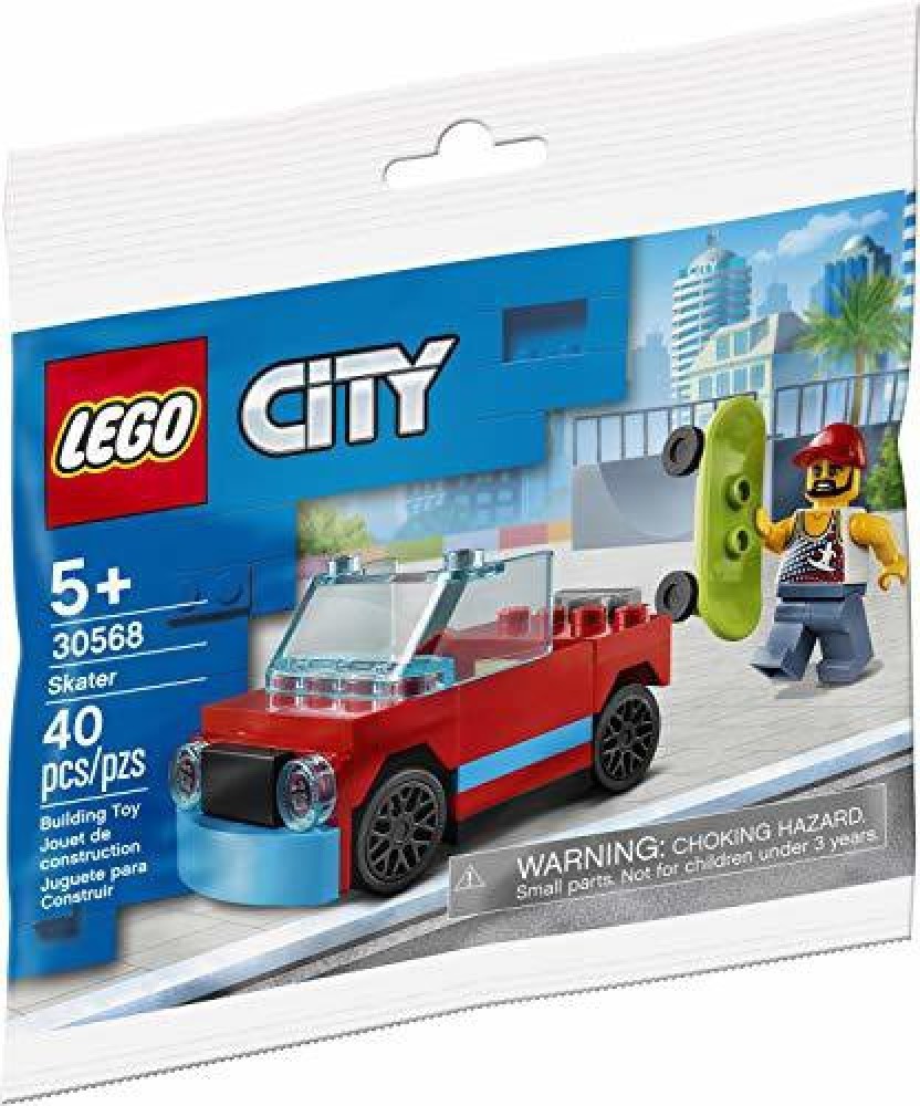 LEGO City Skater 30568 Minifigure with Skateboard and Car City