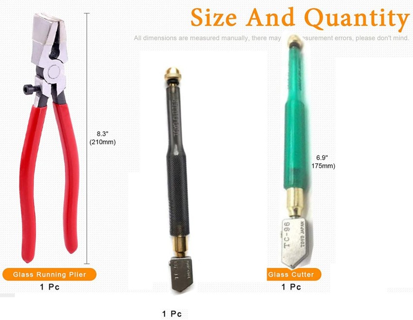 metrotools 3Pcs Glass Running Breaking Pliers and TC-90 Glass Cutter TC-96 Glass  Cutter Heavy Duty Glass Cutting Tool Glass Cutter Price in India - Buy  metrotools 3Pcs Glass Running Breaking Pliers and