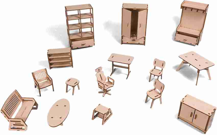 lime shades furniture 15 miniatures DIY kit for Doll house