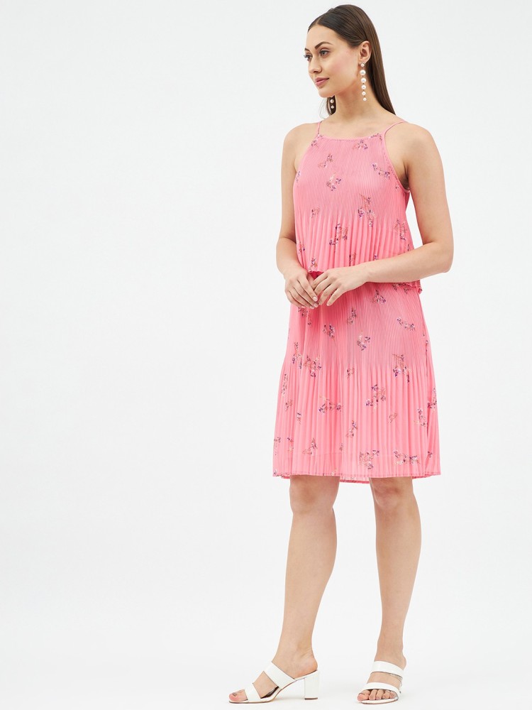 HARPA Women Fit and Flare Pink Dress - Buy HARPA Women Fit and