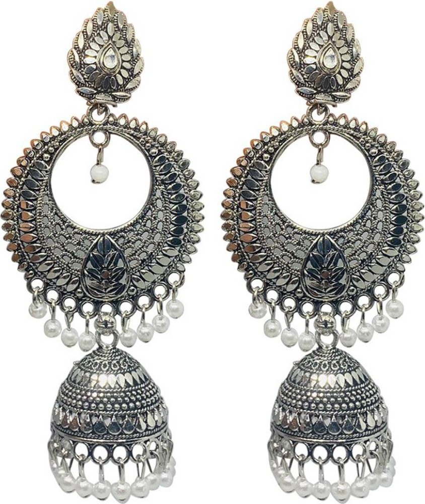Source Beautiful Indian Jewelry Gold Color Glass Stone Kashmiri jhumka  Earrings on malibabacom