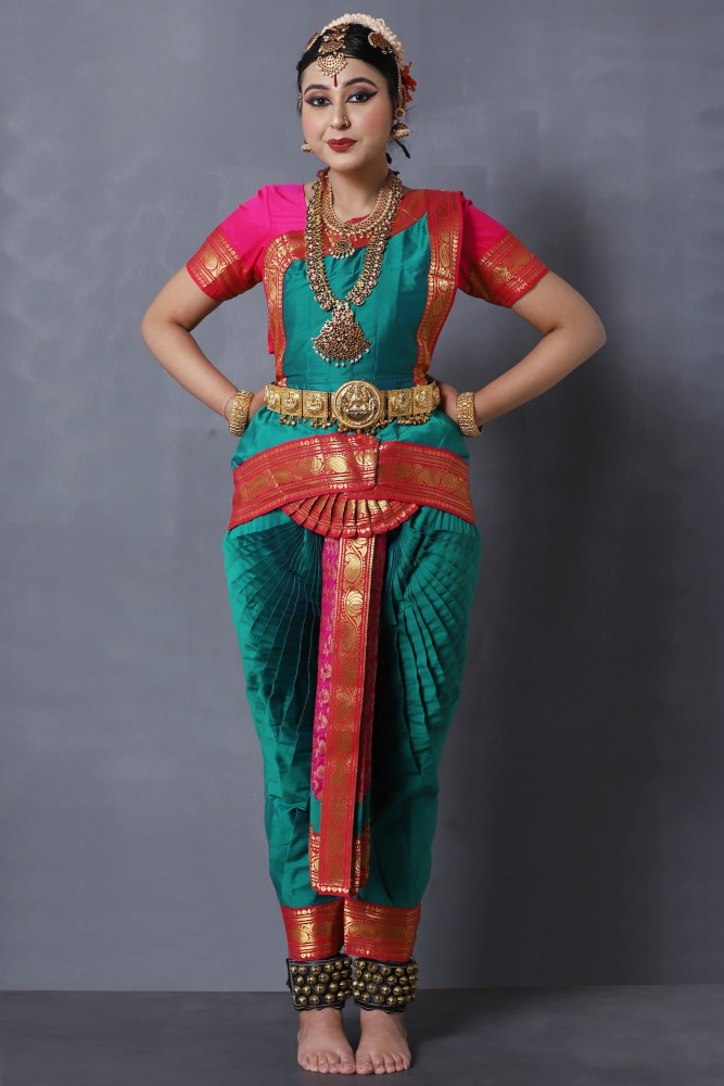 Bharatanatyam Dhoti Model Pant Style Dance Dress for Young Girls