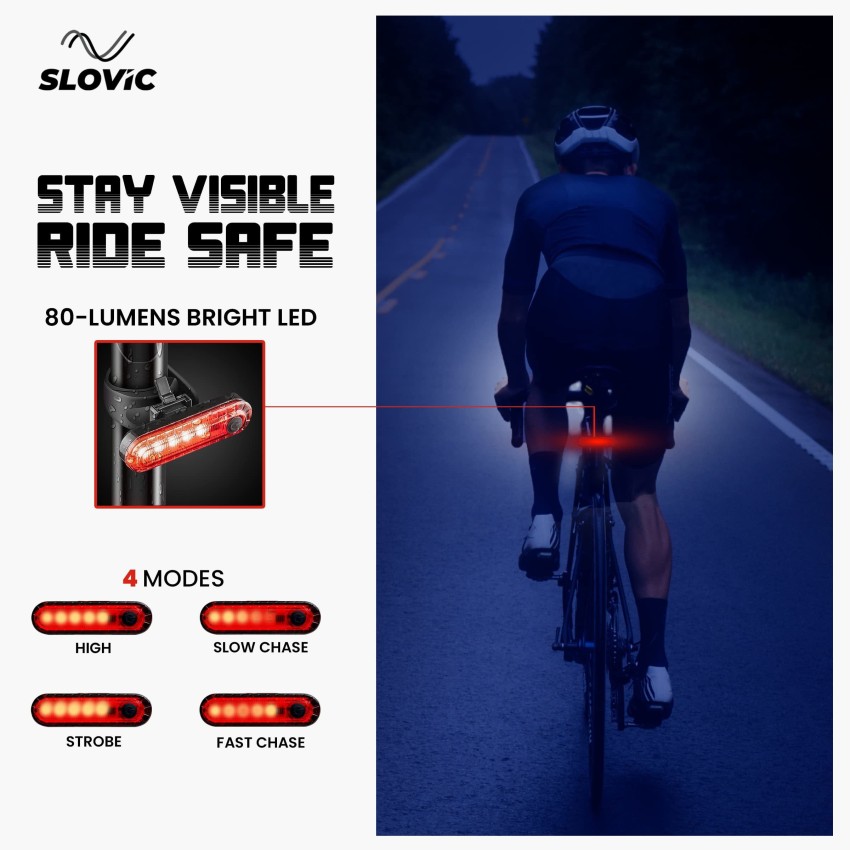 SLOVIC Rechargeable Cycle Lights Combo Front 750 lumens 3 Head