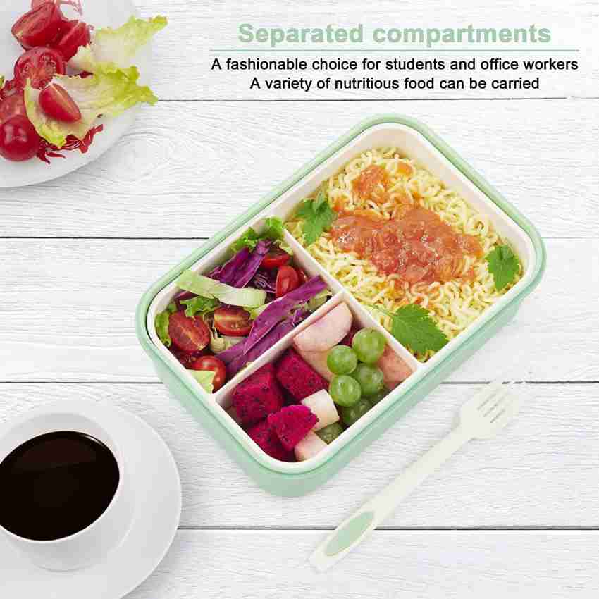 Reusable 3-Compartment Plastic Divided Food Storage /Bento Lunch