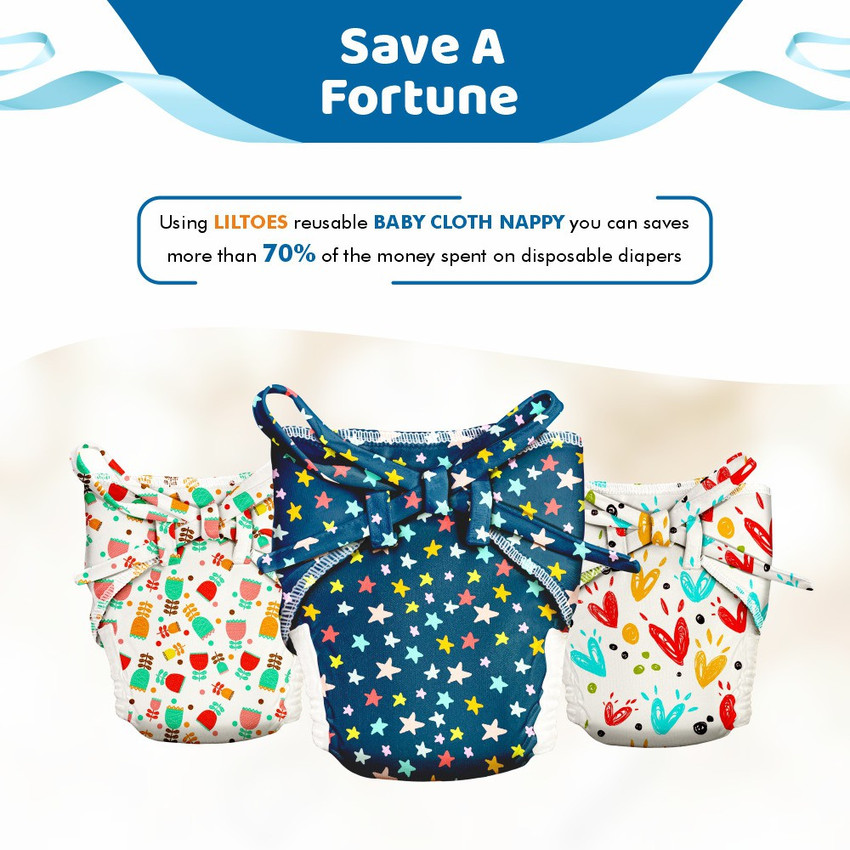 LILTOES Smart Langot New Born Baby Cloth Diaper Cloud Flower