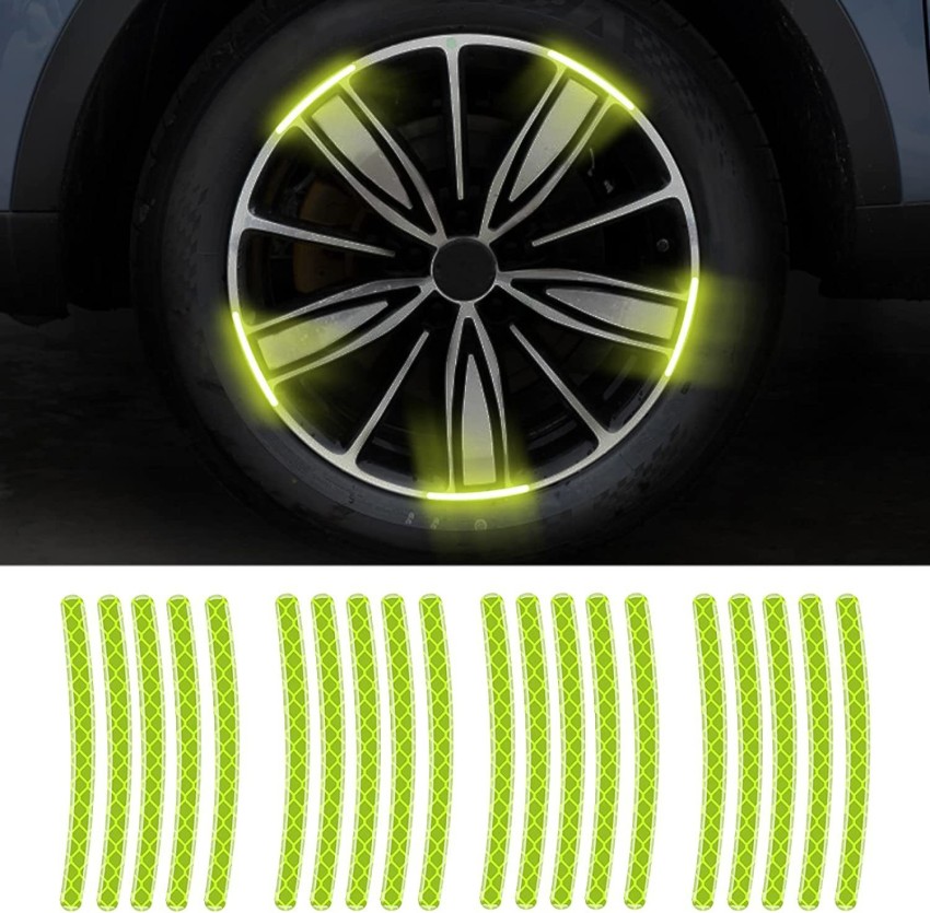 RS Car Bike Tyre Rim Decoration Radium Reflective Safety Warning Sticker