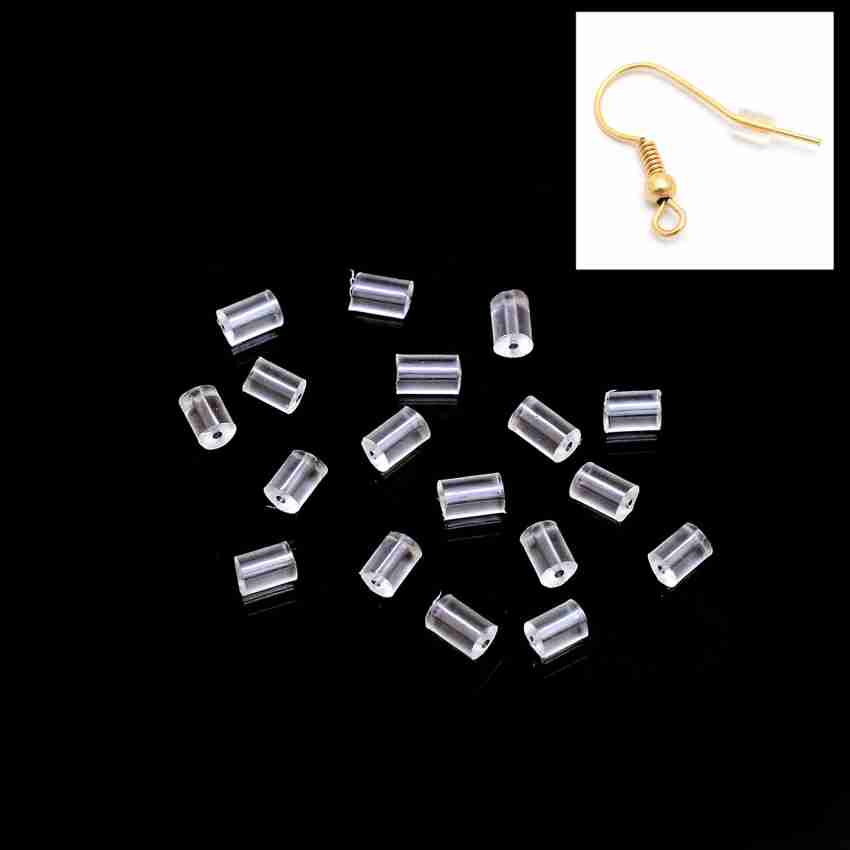 1box Plastic Ear Nuts Earring Backs Clear DIY Earrings Back Plug