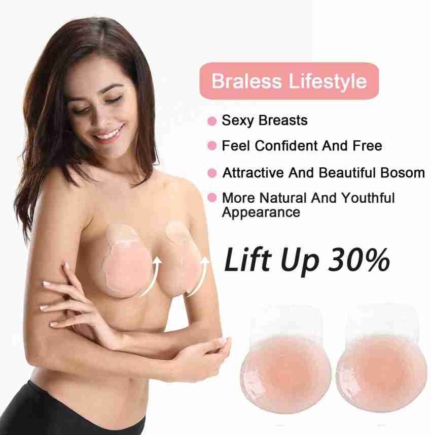 Deoxys Secret Sticky Bra Push Up Lift Nipple Covers Silicone Cup