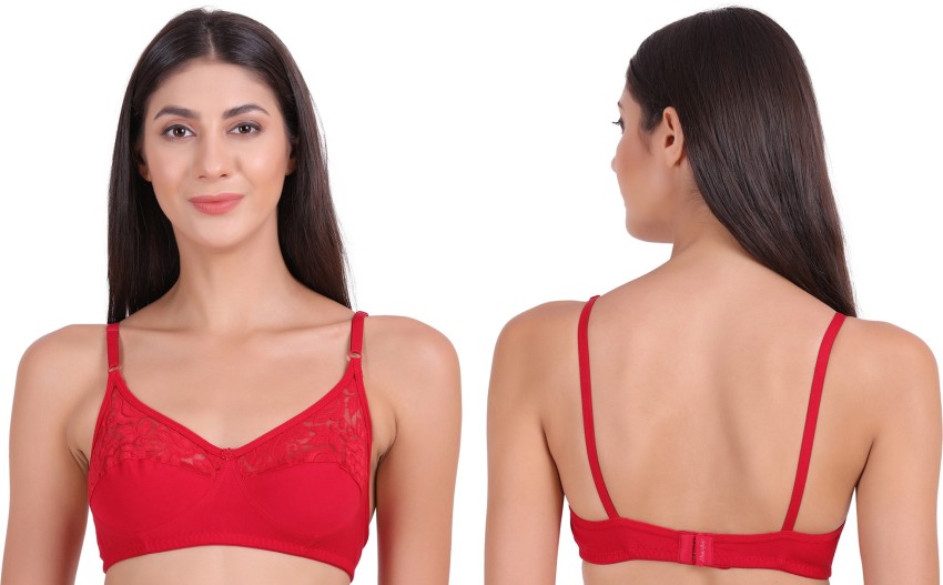 BENCOMM Bridal Nude Transparent Non Padded Net Bra, Red - 46 Women Full  Coverage Non Padded Bra - Buy BENCOMM Bridal Nude Transparent Non Padded  Net Bra